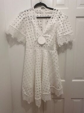 BHLDN White Eyelet Lace Mini Dress